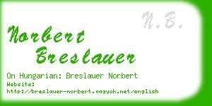 norbert breslauer business card